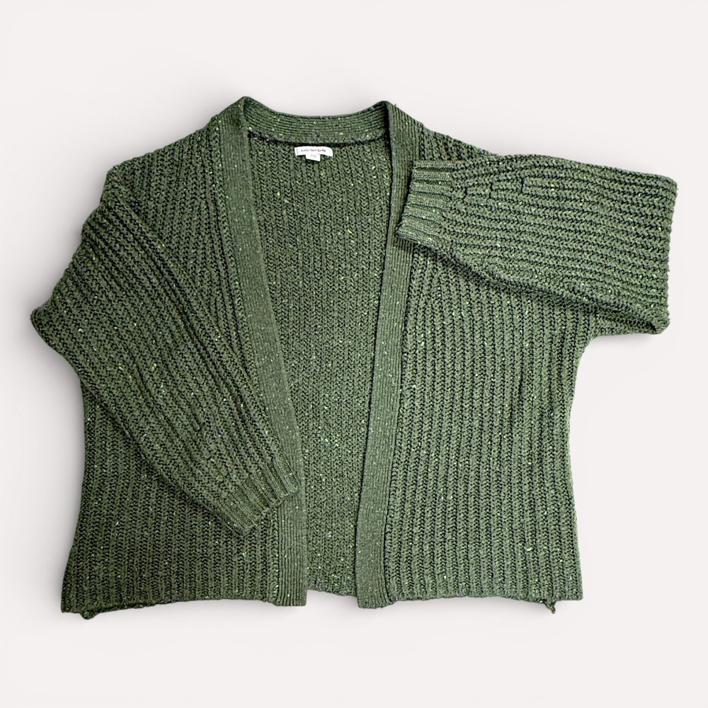 American Eagle Olive Green Open Front Textured Cardigan  Womens M Cottagecore